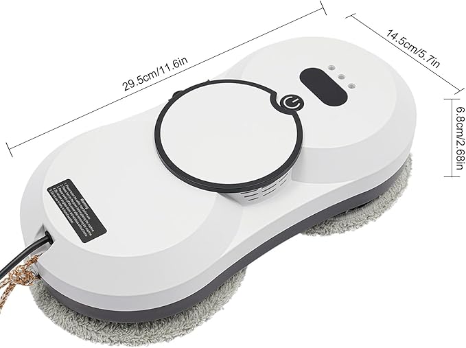 Smart Glass Cleaner - Automatic Window Washer with Strong Suction, Remote Control for Glass/Door/Tiles (White)