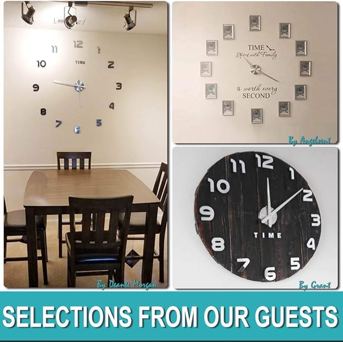 VANGOLD Frameless DIY Wall Clock 3D Mirror Wall Clock Large Mute Wall Stickers