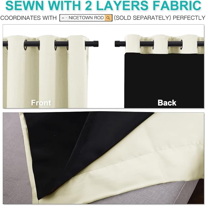 NICETOWN Cold Blocking Curtains, Bedroom Full Blackout Panels, Super Thick