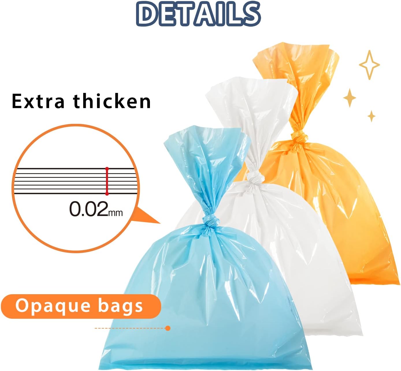 Odor Sealing Disposable Diaper Bags, 120 Count, Blue, Large Capacity, Unscented Diaper Trash Bags, Safety, Multiple Specifications, Wide Application, Easy to Use