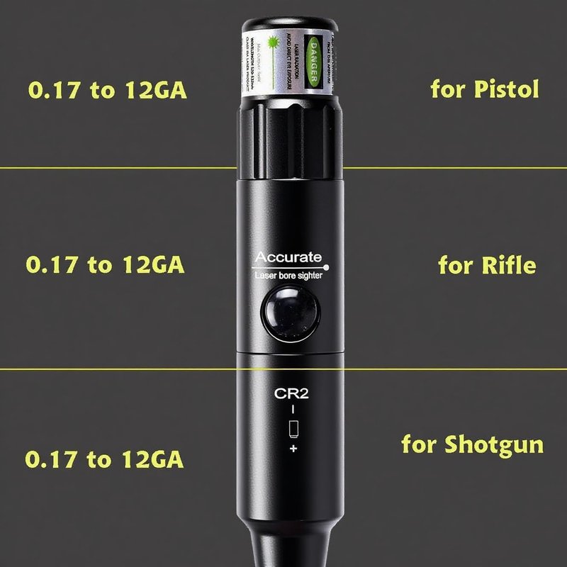 wipboten Green Laser BoreSighter 0.17 to 12GA Caliber 32 Adapters Rifle Scope Handgun Hunting Green Dot Boresight Kit Press Switch (Green)