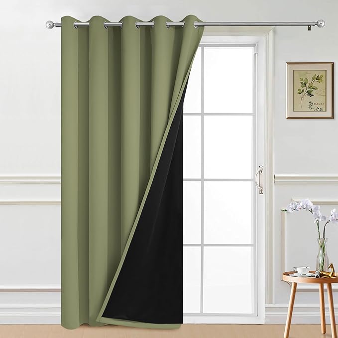 Yakamok 100% Blackout Lined Panels, Thermal Insulated Blackout Curtains