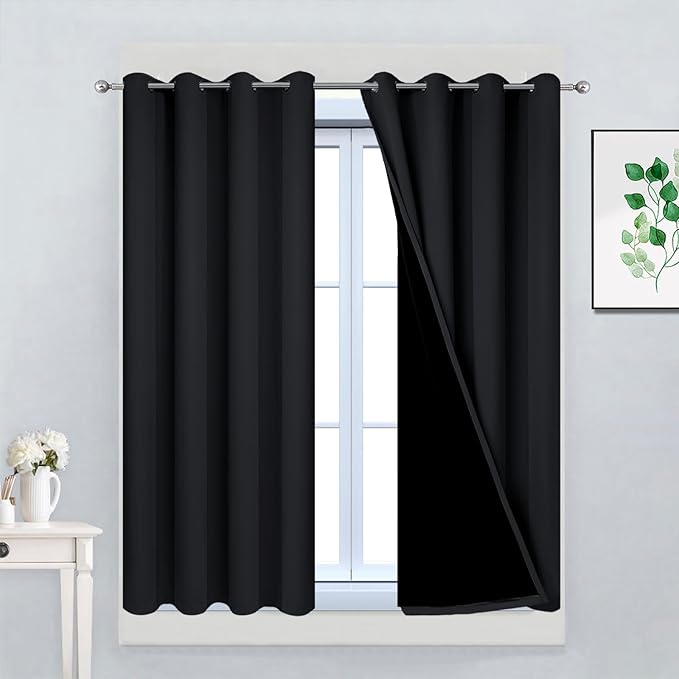 Yakamok 45 Inch Length 100% Blackout Curtains