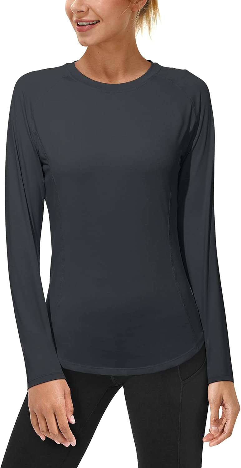 Roadbox Women's Long Sleeve UV Sun Shirts - UPF 50+ Rash Guard for Workout & Swim