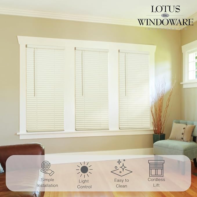 LOTUS & WINDOWARE Cordless Mini Blind, Window Blinds