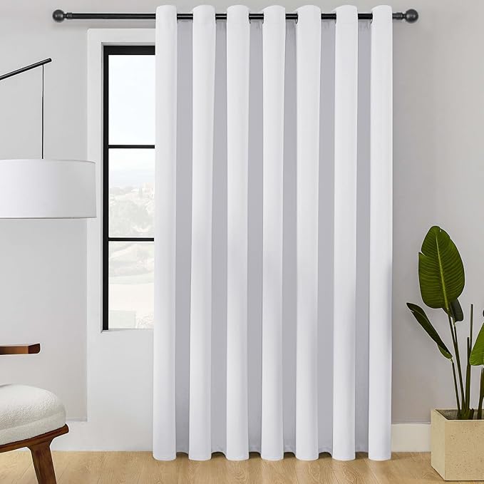 ChrisDowa Room Divider Curtain 120 Inches Long, Wide Blackout Sliding Door
