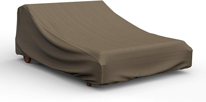 Budge P2A01BTNW3 StormBlock Hillside Double Patio Chaise Lounge Cover Premium, Outdoor, Waterproof, Black and Tan Weave