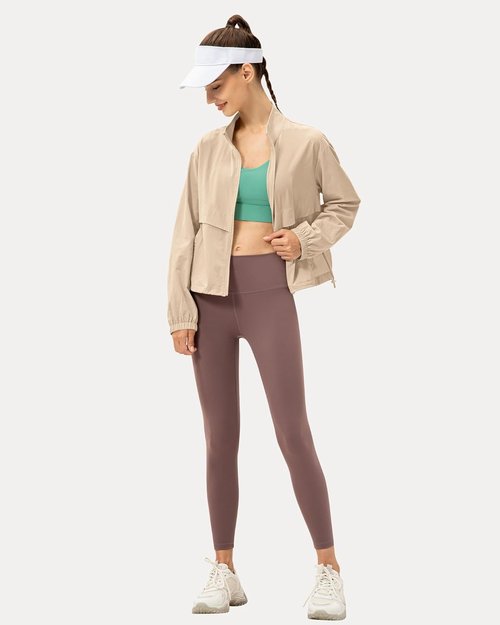 Locachy Women's Athletic Jacket - Lightweight Zip-Up with Windproof & Sun Protection | Ideal for Outdoor Workouts