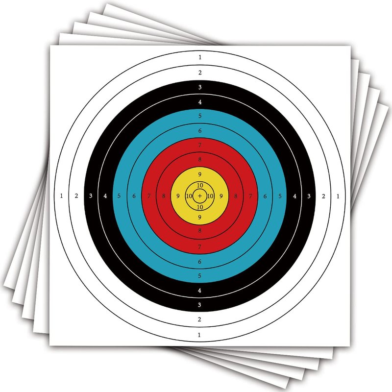 THREE ARCHERS Archery Targets Paper 20pcs Standard Archery Target for Backyard 23.6In 10 Ring Bow and Arrow Targets Face for Hunting & Shooting Archery Accessories for Target Practice