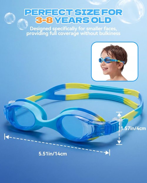 Aegend Swim Goggles for Kids | Anti-Fog Comfort Fit for Ages 3-8 | Perfect for Little Boys & Girls