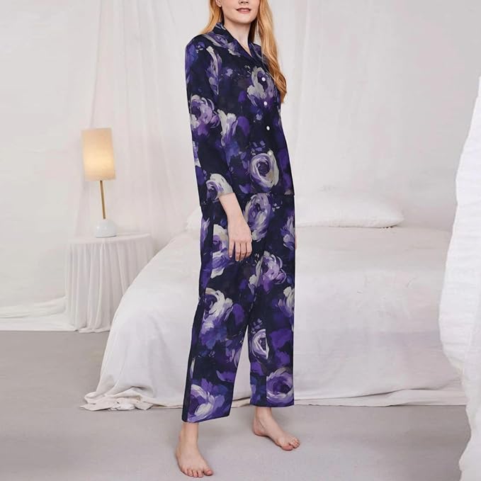 Retro Bee And Floral Women'S Pajama Sets Ultra-Soft Printed Sleepwear