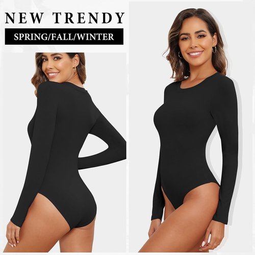 Balennz Women's Long Sleeve Bodysuit - Round Neck Top for Fall | Stylish & Comfortable Fit