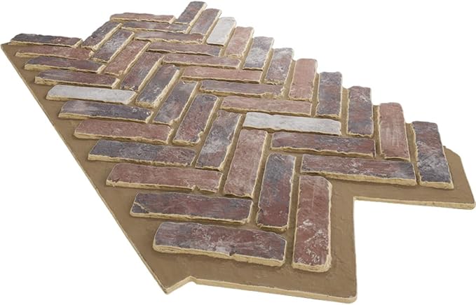 EverStone Herringbone Faux Brick Panel, 46 1/2"W x 25 1/4"H x 1"D, Smokey Rose