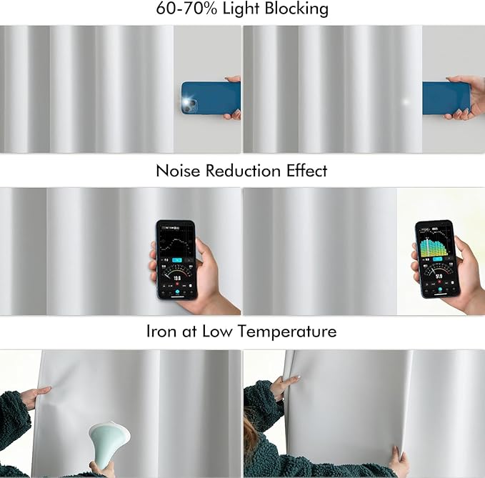 MIULEE Back Tab Light Blocking Curtains 96 Inch Long 2 Panels Set