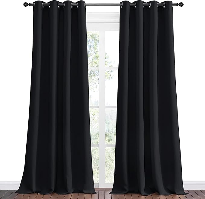 NICETOWN Patio Blackout Long Curtain Shades, 2 Panels, 55 inches x 120 inches