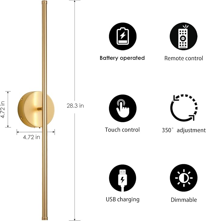 KARTOOSH Battery Operated Wall Sconces