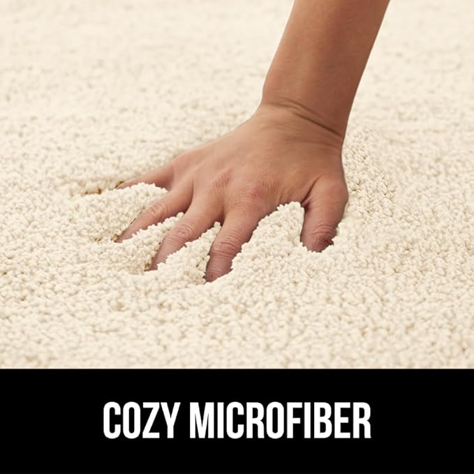 GORILLA GRIP Bathroom Rugs, 42x24, Ultra Soft Absorbent Mat, Thick Plush Bath Rug, Machine Washable, Microfiber Quick Dry, Mats for Shower, Bathtub and Floor, Home Decor Accessories, Ivory