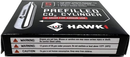 Hawki 12 Gram CO2 Cartridges - Perfect for Air Guns, BB Guns, Airsoft Pistols & Paintball Use