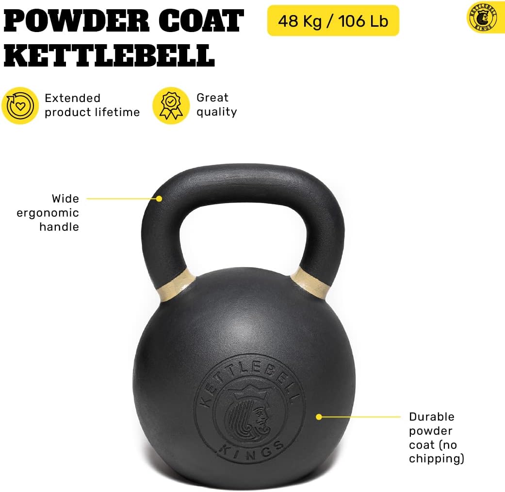 Powder Coated Kettlebells Set (9-97 lb) - Strength Training Weights for Home Gym