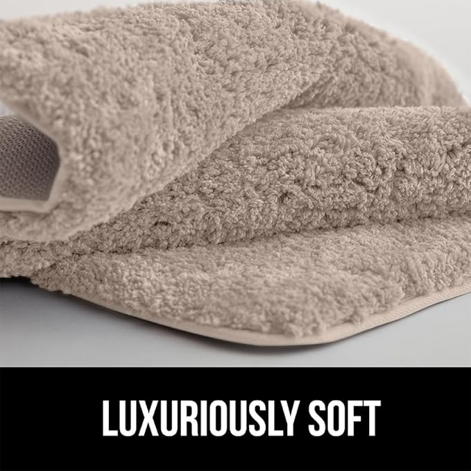 GORILLA GRIP Bathroom Rugs, 30x20, Ultra Soft Absorbent Mat, Thick Plush Bath Rug, Machine Washable, Microfiber Quick Dry, Mats for Shower, Bathtub and Floor, Home Decor Accessories, Beige