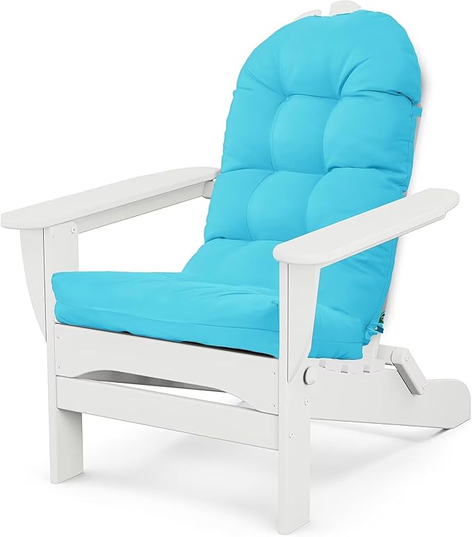 Adirondack Chair Cushion, Waterproof Outdoor Seat Cushions for Patio Furniture, Thick High Back Replacement Pad for Porch Lawn Wicker Dining Desk Chair, Rocking Chair Cushion, Teal