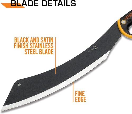 Elk Ridge 20.5" Fixed Blade Machete - Black Stainless Steel, Orange Handle, Nylon Sheath - Camping & Survival Tool