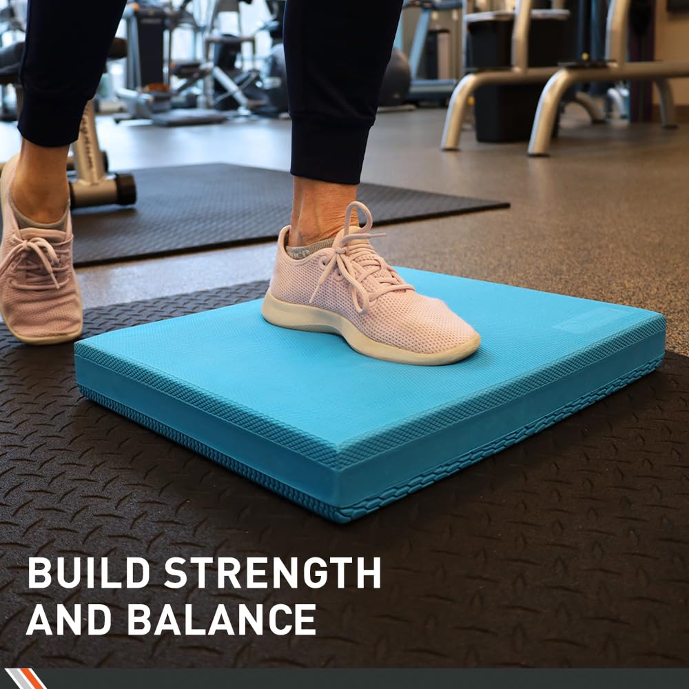 Body Sport Non-Slip Balance Pad – Improve Balance & Build Strength – Physical Therapy & Yoga Pad for Home & Gym – 19" x 16" x 2 1/4", Blue