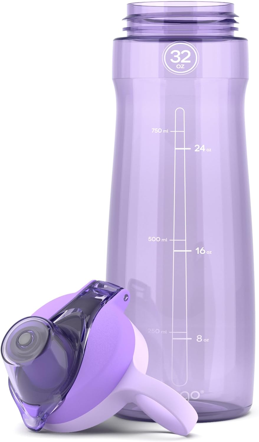Pogo 32oz Reusable Plastic Water Bottle - Chug Lid & Carry Handle | BPA Free, Dishwasher Safe, Lilac