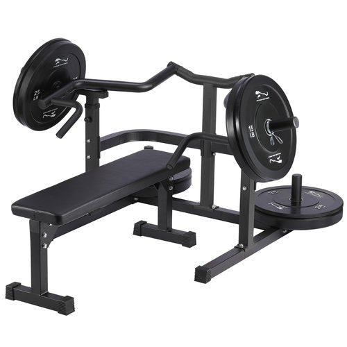 GarveeLife Chest Press Machine With Adjustable Flat Bench,Versatile Bench Press Rack for Home Gym,Bench Press Machine With Independent Converging Arms,Heavy-Duty Steel Structure With Smooth Bearings