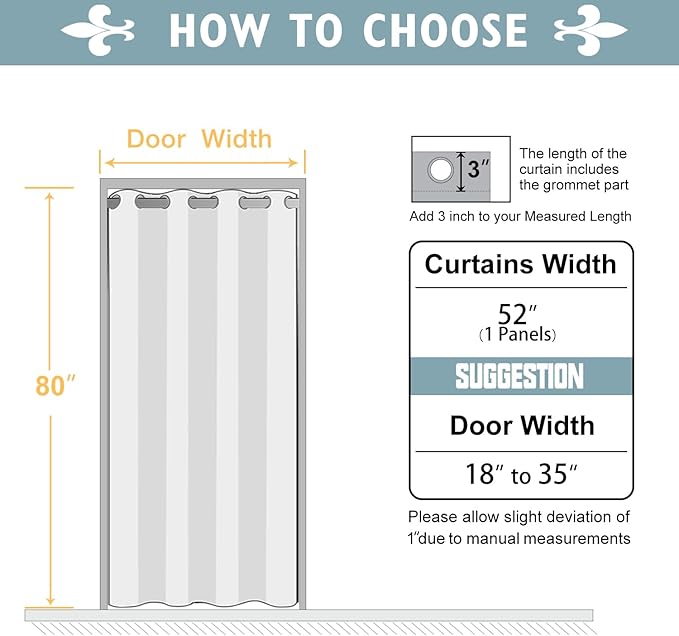 ChrisDowa Blackout Door Curtains