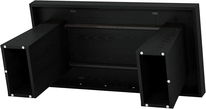 Tribesigns 55-Inch Executive Desk, Thick Wood Office Computer Desk with Double Pedestal, Modern Minimalist Workstations Writing Table Conference Table Furniture for Home Office, Black