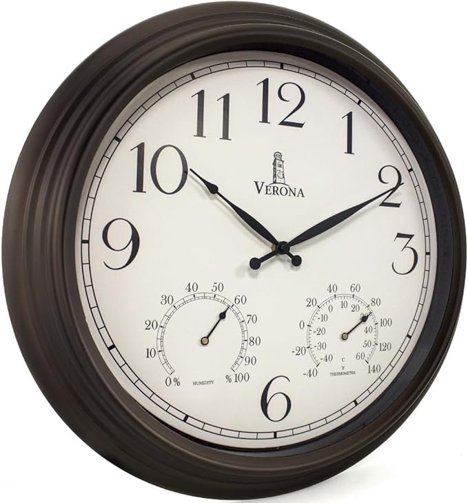 18 inch Outdoor Clocks for Patio Large Waterproof
