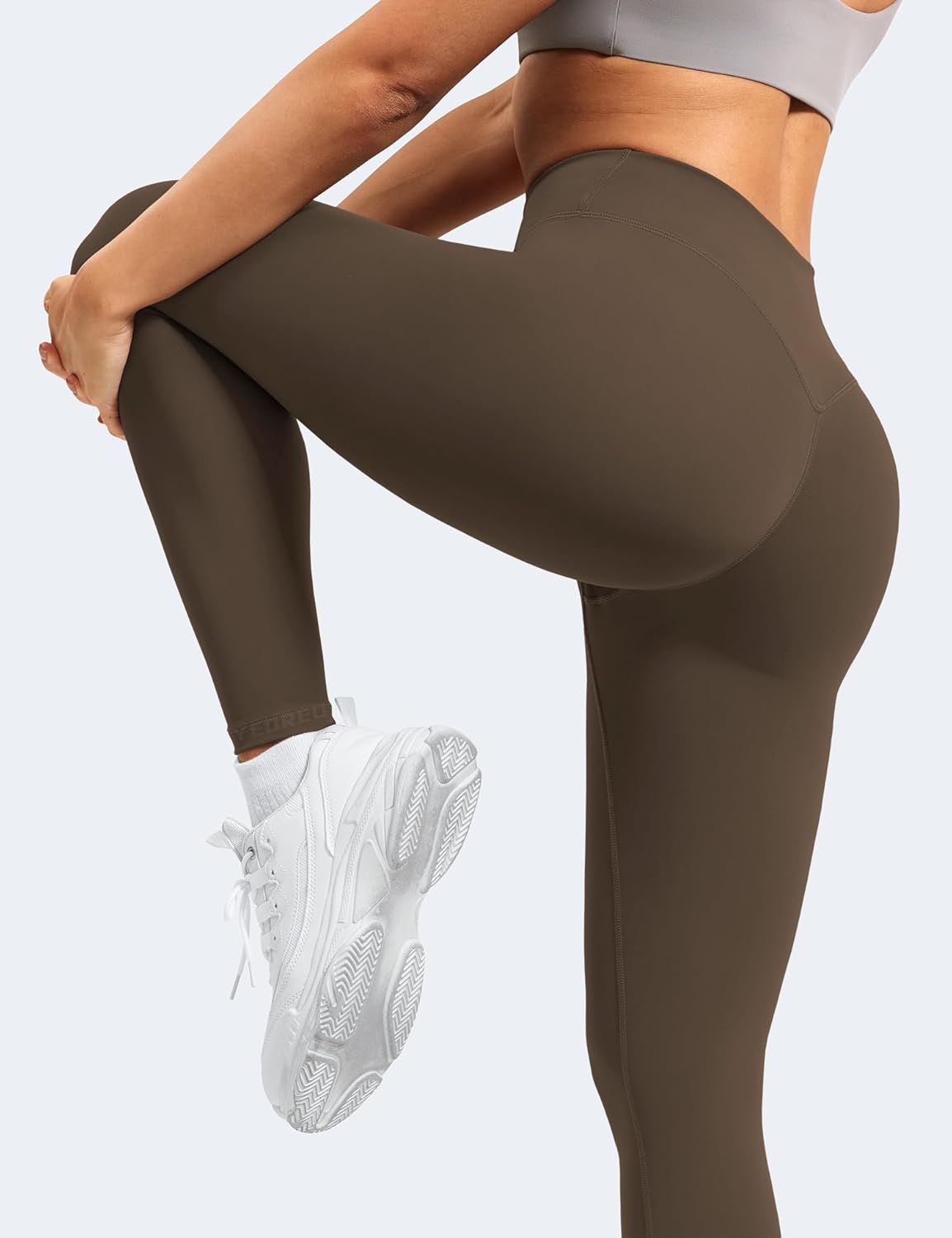 YEOREO High Waisted Yoga Leggings - Hidden Scrunch Design for Tummy Control | Compression Workout Pants