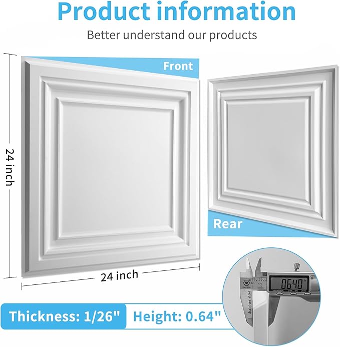 Art3d PVC Ceiling Tiles