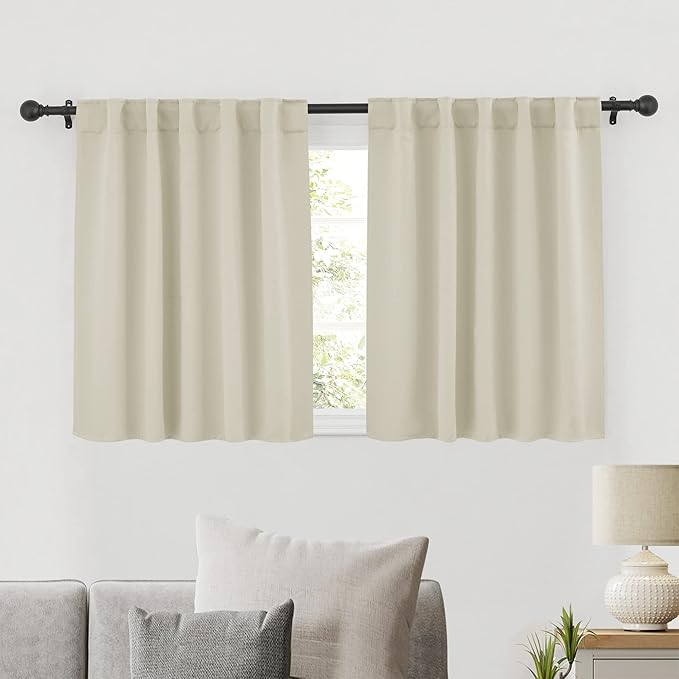 RYB HOME Room Darkening Curtains 2 Panels Set, Energy Efficient Privacy Drapes