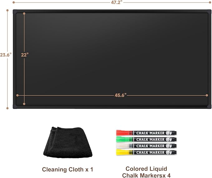 SELEAD Double-Sided Magnetic Chalkboard 48 x 24 Inches
