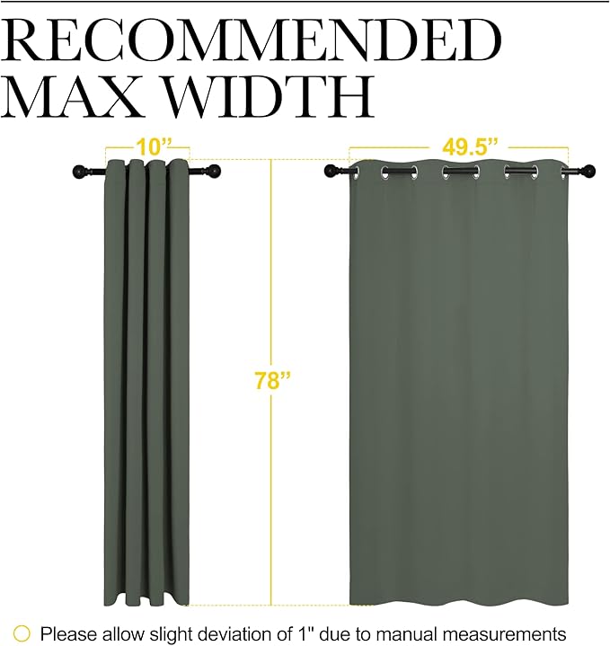 NICETOWN Dark Mallard Blackout Curtain Panel Grommet