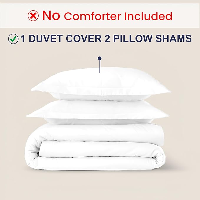 Kotton Culture 3 Pc California King Size Duvet Cover Set -100% Egyptian Cotton Sateen 600 Thread Count Ultra Soft Premium Durable Comforter Cover Zipper Closure & Corner Ties (White,104"x98")