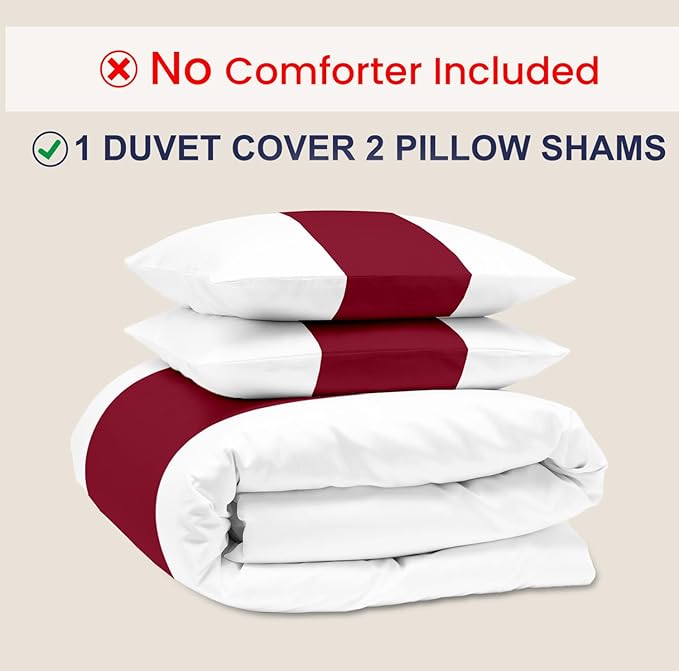 Kotton Culture 3 Pc California King Size Duvet Cover Set -100% Egyptian Cotton Sateen 600 Thread Count Ultra Soft Premium Durable Comforter Cover Zipper Closure & Corner Ties (Snow Red,104"x98")