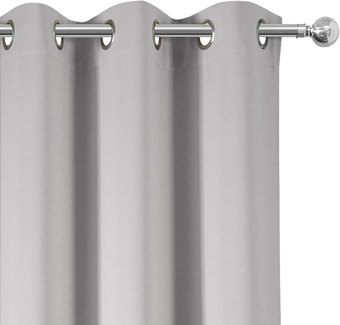 LEMOMO Blackout Curtains 52 x 120 Inch Long Light Grey Curtains Set of 2 Panels