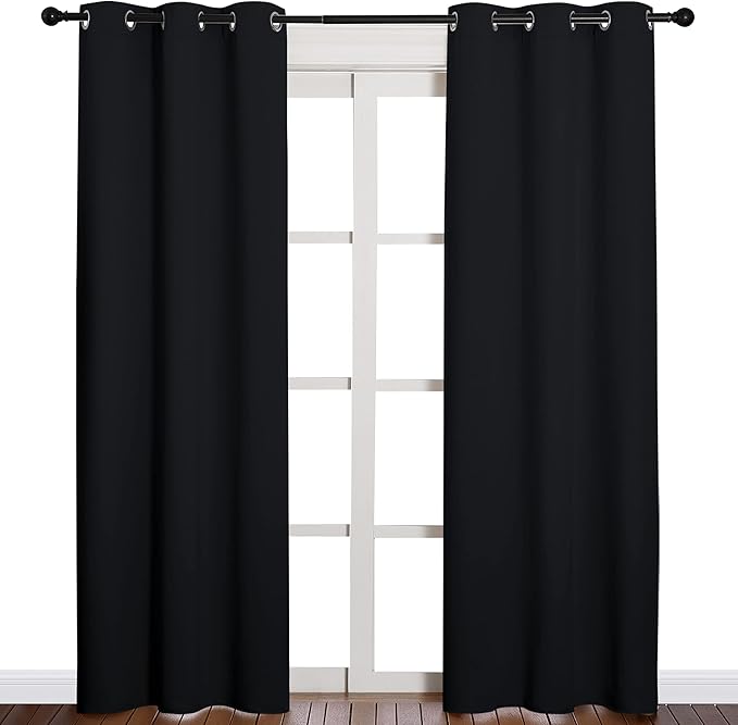 NICETOWN Thermal Insulated Black Blackout Curtains/Drapes 84 inches Length 2