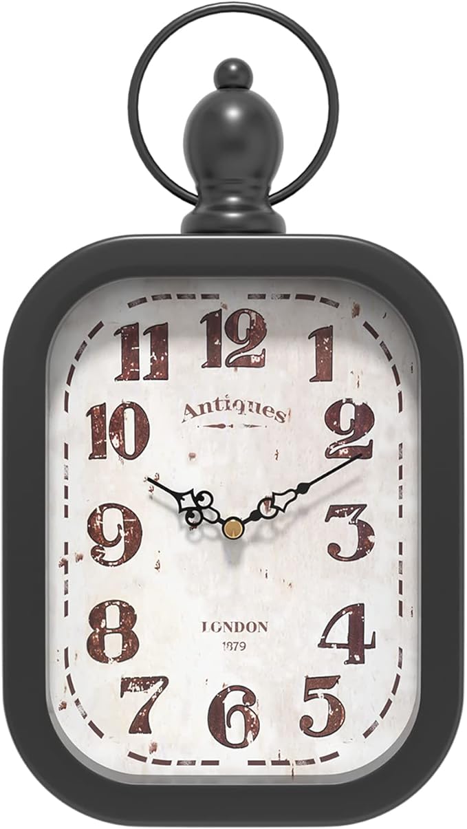 Menterry Small Retro Rectangle Wall Clock