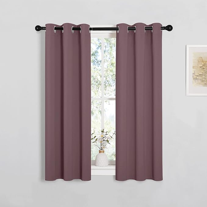 NICETOWN Bedroom Curtain Panels Blackout Draperies, 1 Pair, 29 by 45 inches