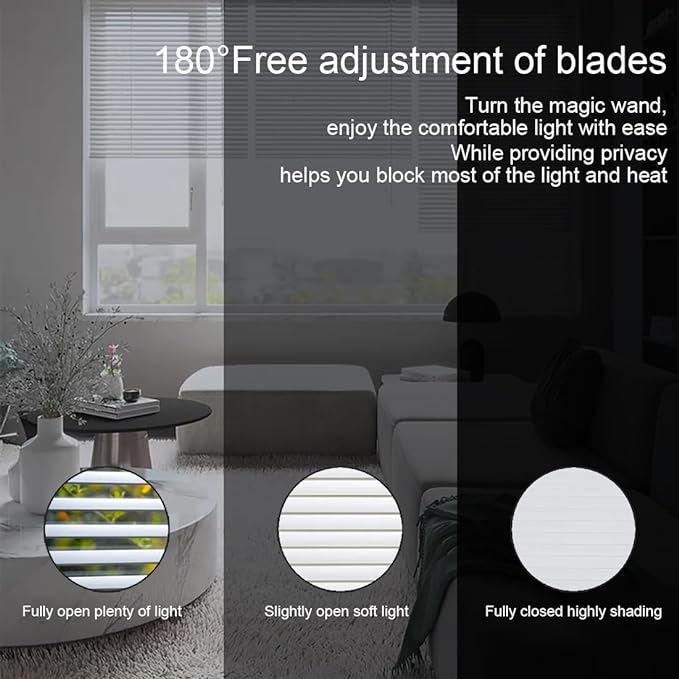 YIIBAII Mini Blinds Suitable for 47.5" W x 64" H Windows 1" Aluminum Horizontal