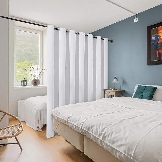 ChrisDowa Room Divider Curtain 90 Inches Long, Wide Blackout Sliding Door