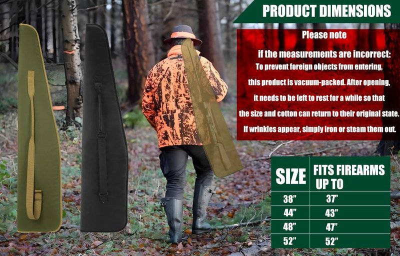 Soft Rifle Cases Rifle Bag Soft Shotgun Rifle Case 48 inch Long Bag Zipper Pockets Classic Tactical Transportation Case Adjustable Shoulder Strap Water Resistant Shooting Range (Black, 48 Inch)
