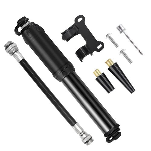 AaiLucky Mini Bike Pump Portable 100PSI High Pressure Bicycle Tire Pump, Bike Air Pump Fits Presta and Schrader Valve, Frame Mount for Road Mountain Bikes & Ball Pump with Needle