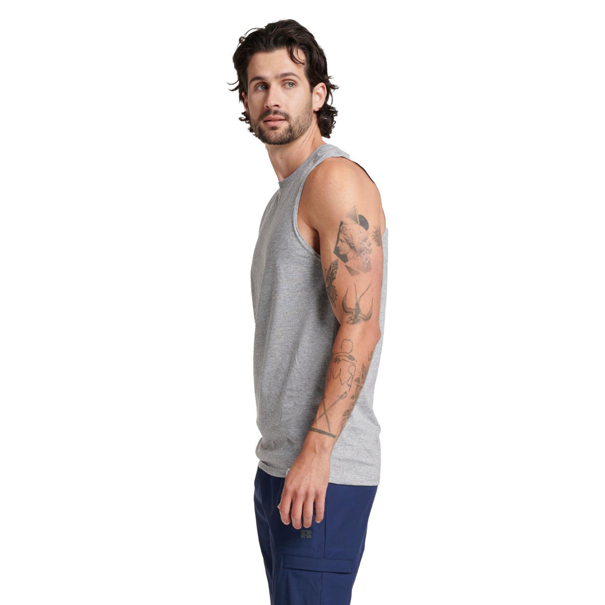 Russell Athletic Mens Cotton Performance Sleeveless Muscle T-Shirt T Shirt, Oxford, 3X-Large US