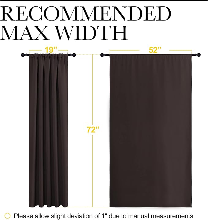 NICETOWN Blackout Curtain Panels 72 inches