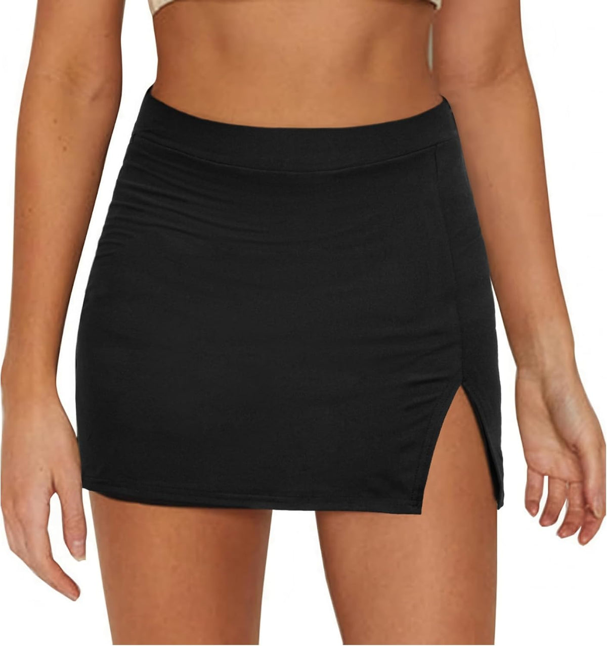 Regine Switzerland Women's Mini Skorts - Sexy Mid-Waisted Bodycon Style with Side Split